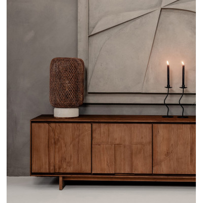 Palma tafellamp van bruin rotan