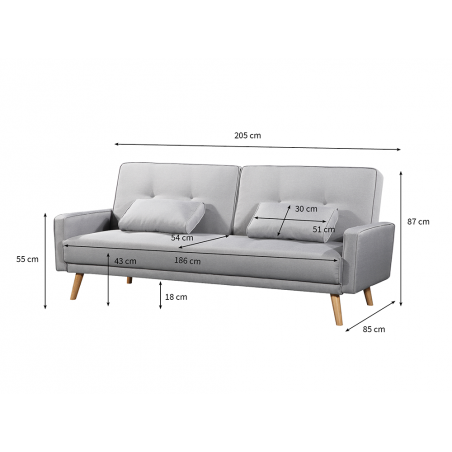 Rozkładana sofa Diana 3-osobowa