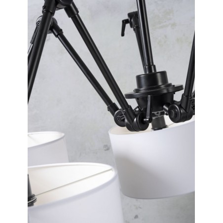 Lampa wisząca Amsterdam z bawełny z 5 abażurami