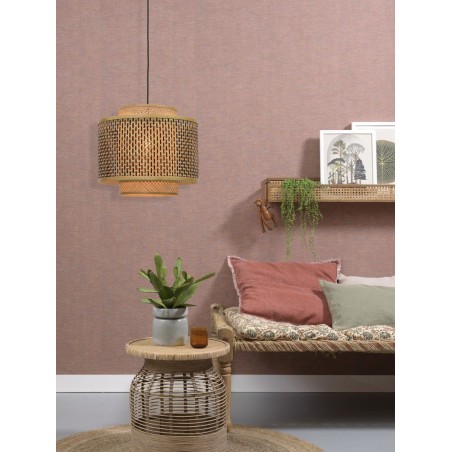 Lampa wisząca Bhutan z bambusa i żelaza