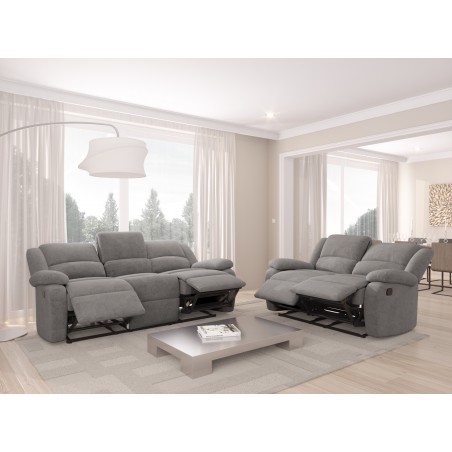 9121 Ręczna 3-osobowa sofa relaksacyjna z mikrofibry