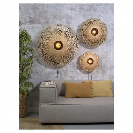 Lampa ścienna płaska bambusowa Kalimantan