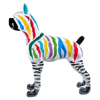 Zewnętrzna rzeźba psa Urus zebra