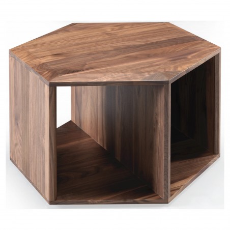 Mesa de centro ou de apoio Hexa em nogueira