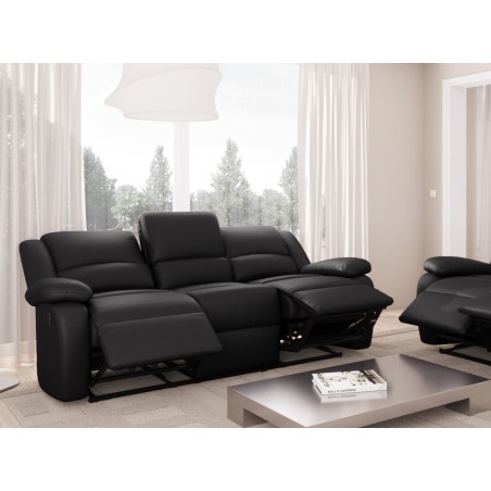 9121 Sofá de relaxamento manual de 3 lugares PU