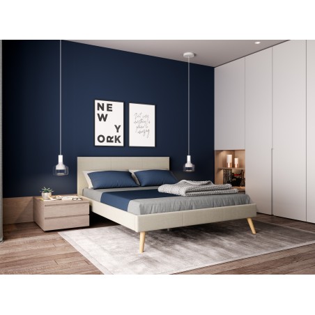 Estrutura de cama escandinava 1199 com cabeceira