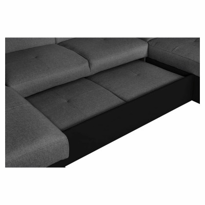 Sofá-cama panorâmico Parma com 2 caixas em imitação e tecido