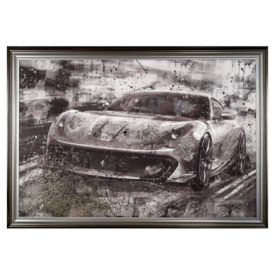 Quadro carro Ferrari cinza
