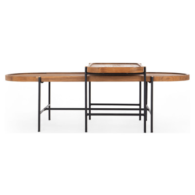 Conjunto de 2 tampos de mesa ovais Coco