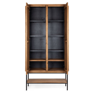 Armário de contorno com 2 portas e 5 prateleiras