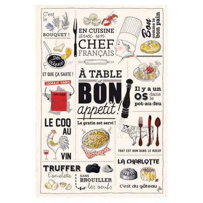 Toalha de chá de cozinha francesa