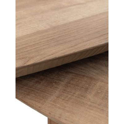 Conjunto de duas mesas de centro em forma de seixo Bliss em teca