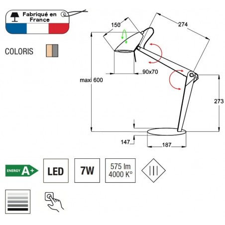 Luminária de mesa Lora