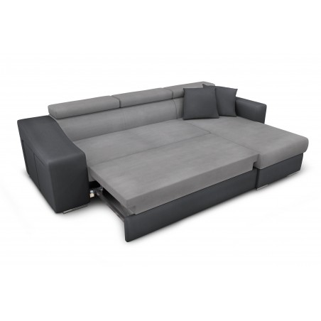 Canapea de colț stânga Stilo extensibilă cu ladă și 2 taburete