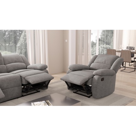 9121 Scaun de relaxare manual din microfibră