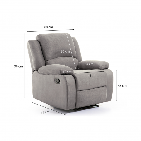 9121 Scaun de relaxare manual din microfibră