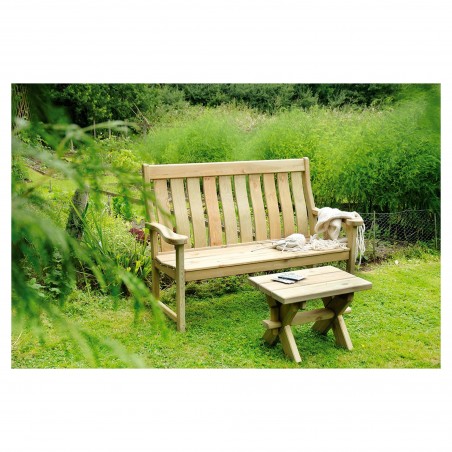 Bancă de pin cu spate înalt