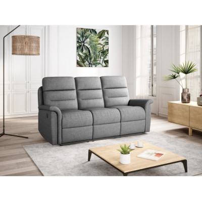 9222 Canapea de relaxare manuală din material textil cu 3 locuri
