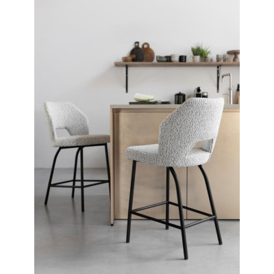 Scaun de bar Bloom din material boucle