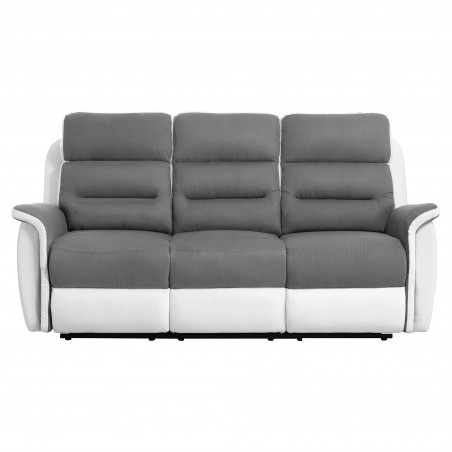 Manuell reclinersoffa med 3 sittplatser 9222 i konstläder och mikrofiber