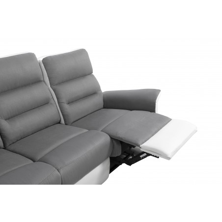 Manuell reclinersoffa med 3 sittplatser 9222 i konstläder och mikrofiber