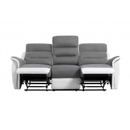 Manuell reclinersoffa med 3 sittplatser 9222 i konstläder och mikrofiber