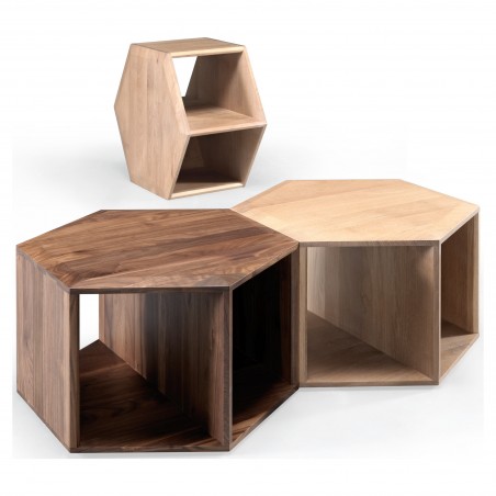 Hexa soffbord eller sidobord i ek