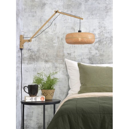 Palawan vägglampa med naturlig arm och två skarvar