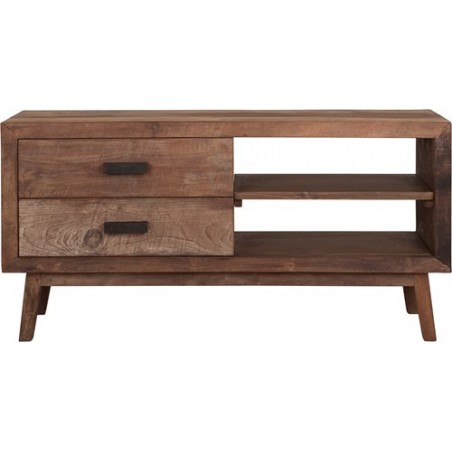 Vintage TV-bänk med 2 lådor