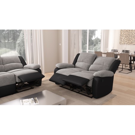 9121 Manuell 2-sits PU Microfiber avslappning soffa