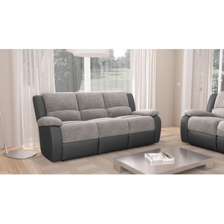 9121 Manuell 3-sits PU Microfiber avslappning soffa