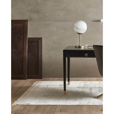 Glänsande beige matta Filuca med fransar