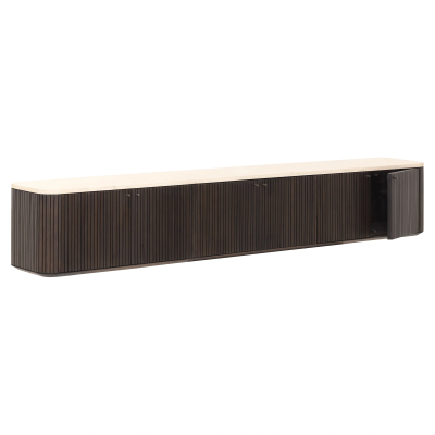 Vägghängd TV-bänk Maroon 220 cm