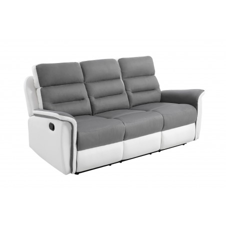 Manuálna relaxačná pohovka pre 3 osoby 9222 v imitácii kože a mikrovlákne