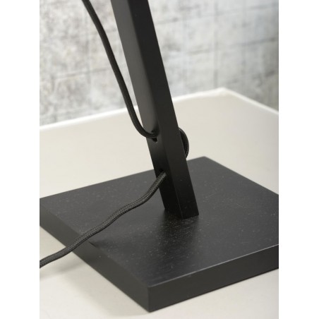 Stolová lampa Andes z čierneho bambusu a ľanu
