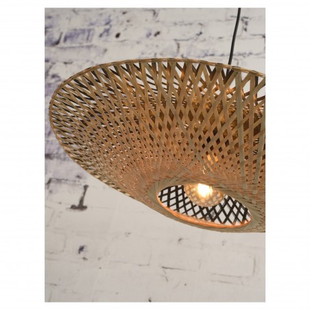 Kalimantan prívesok lampa tkané bambus