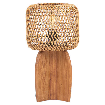 Ratanová stolová lampa Orbit