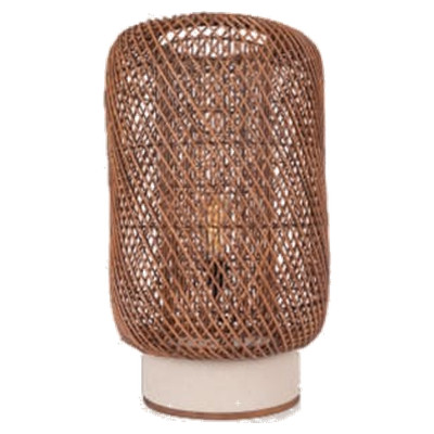 Stolová lampa Palma z hnedého ratanu